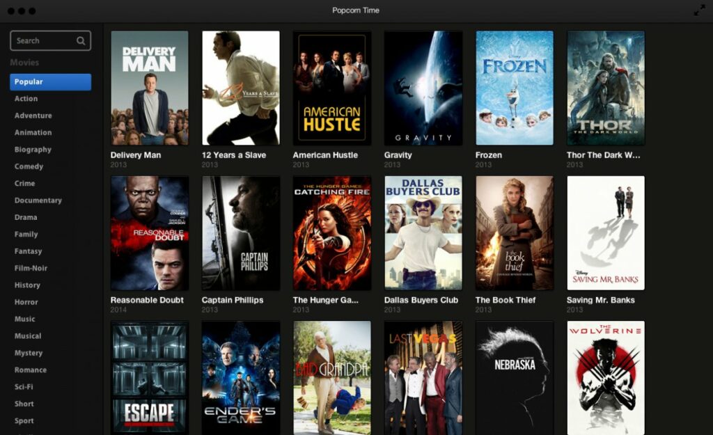 Features of popcorn time